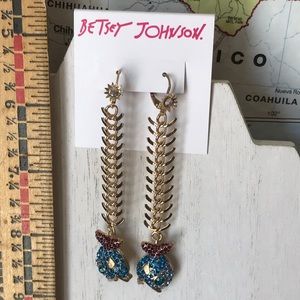 Betsey Johnson long fish earrings NEW